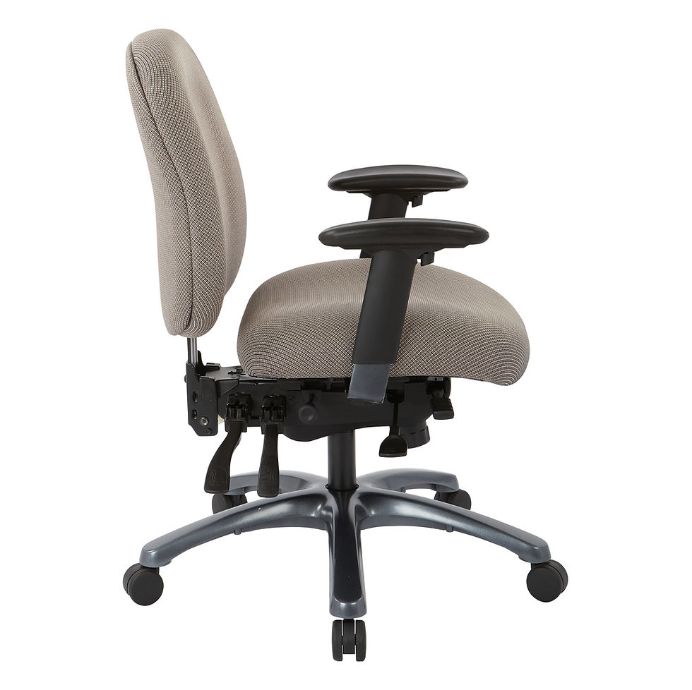 Thumbnail: Multi-Function Mid Back Chair with Seat Slider and Titanium Finish Base