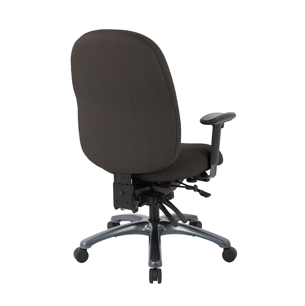Thumbnail: Multi-Function High Back Chair with Seat Slider and Titanium Finish Base