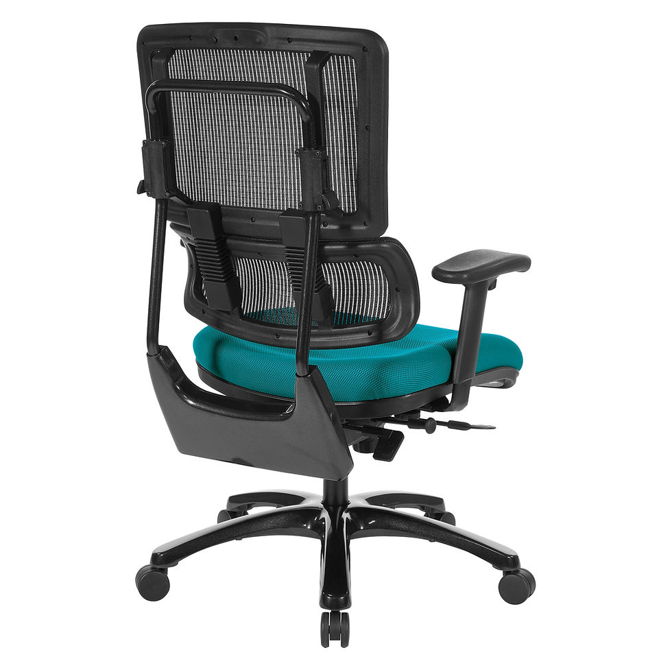Thumbnail: Vertical Black Mesh Back Chair with Shiny Black Base