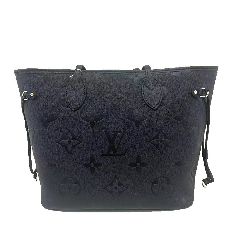 縮圖：【中古】ネヴァーフルMM モノグラムアンプラント ノワール ショルダー トートバッグ アイコン ネバーフルMM LV本物 鑑定済み