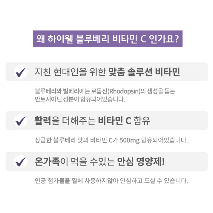 섬네일: 하이웰 블루베리 비타민C 500 60정