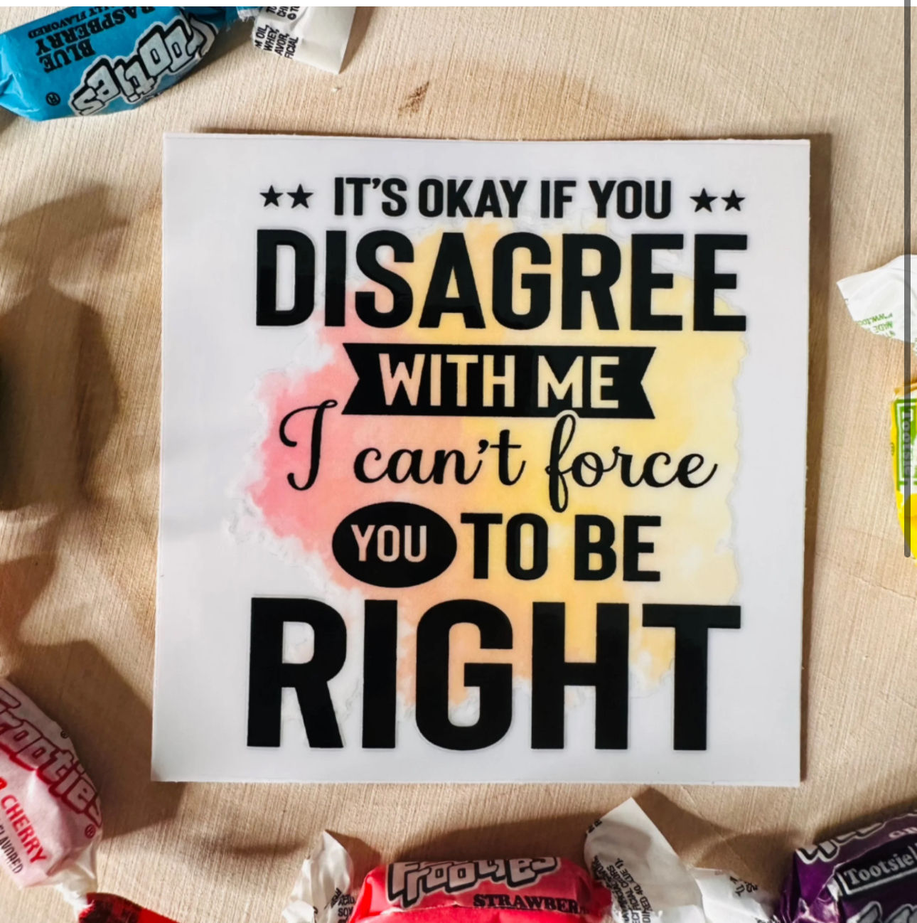 Its okay if you disagree with me 