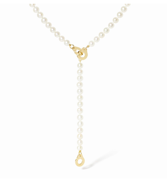 Collier de perles 3 Menottes dinh van or jaune et perles
