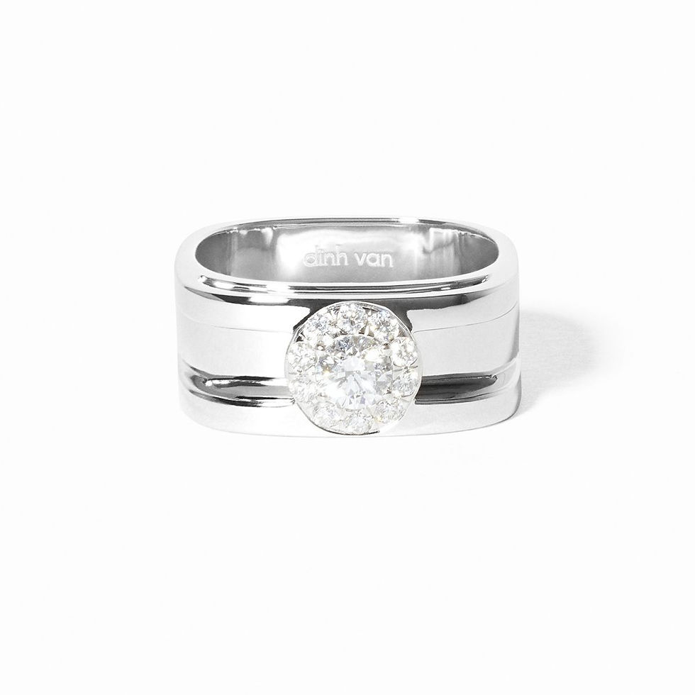 Miniature : Bague Capucine or blanc et diamants