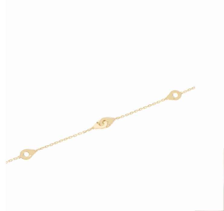 Miniature : Bracelet sur chaîne Menottes dinh van multi-motifs or jaune