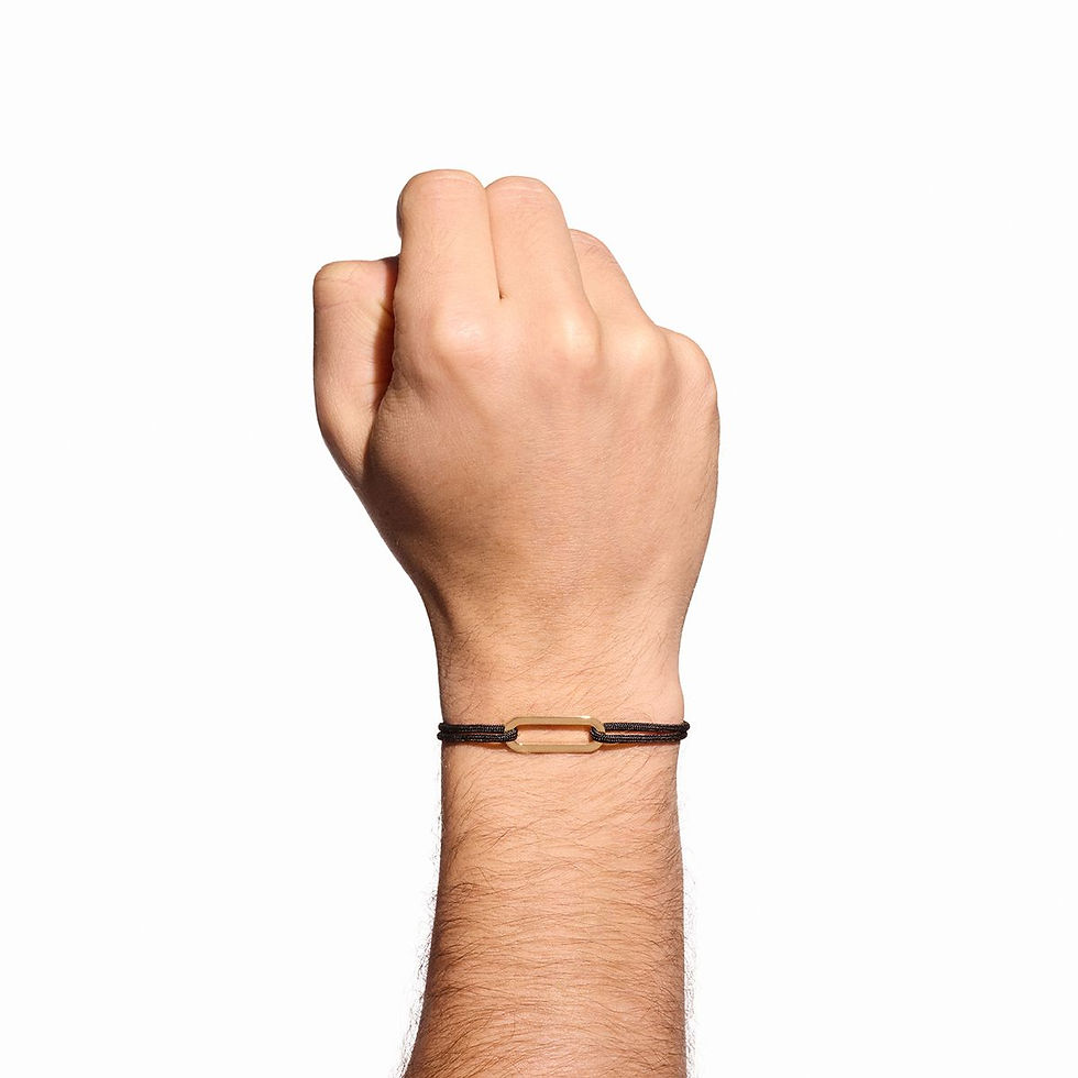 Miniature : Bracelet sur cordon Maillon L or jaune