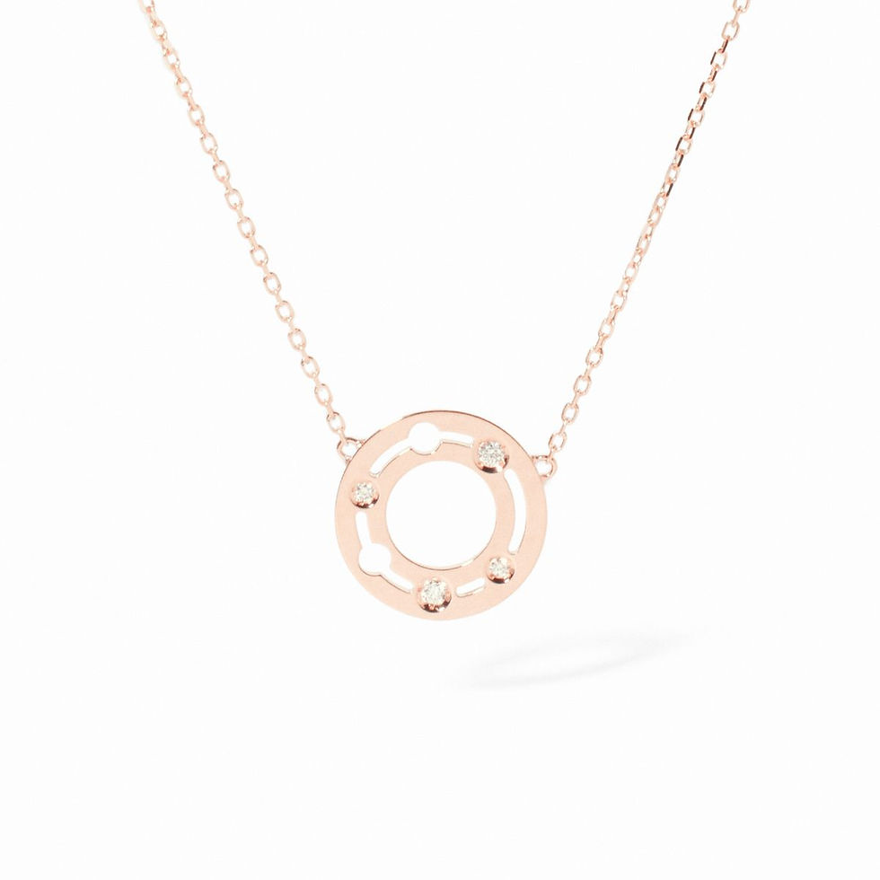 Miniature : Collier Pulse or rose et diamants