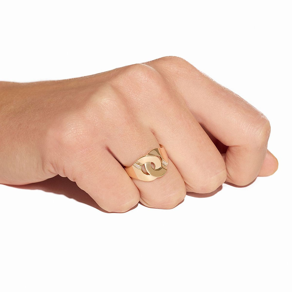 Miniature : Bague Menottes dinh van moyen modèle or jaune et diamants