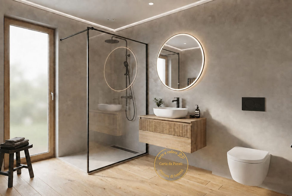 Bagno moderno con Cover Styl su piastrelle esistenti