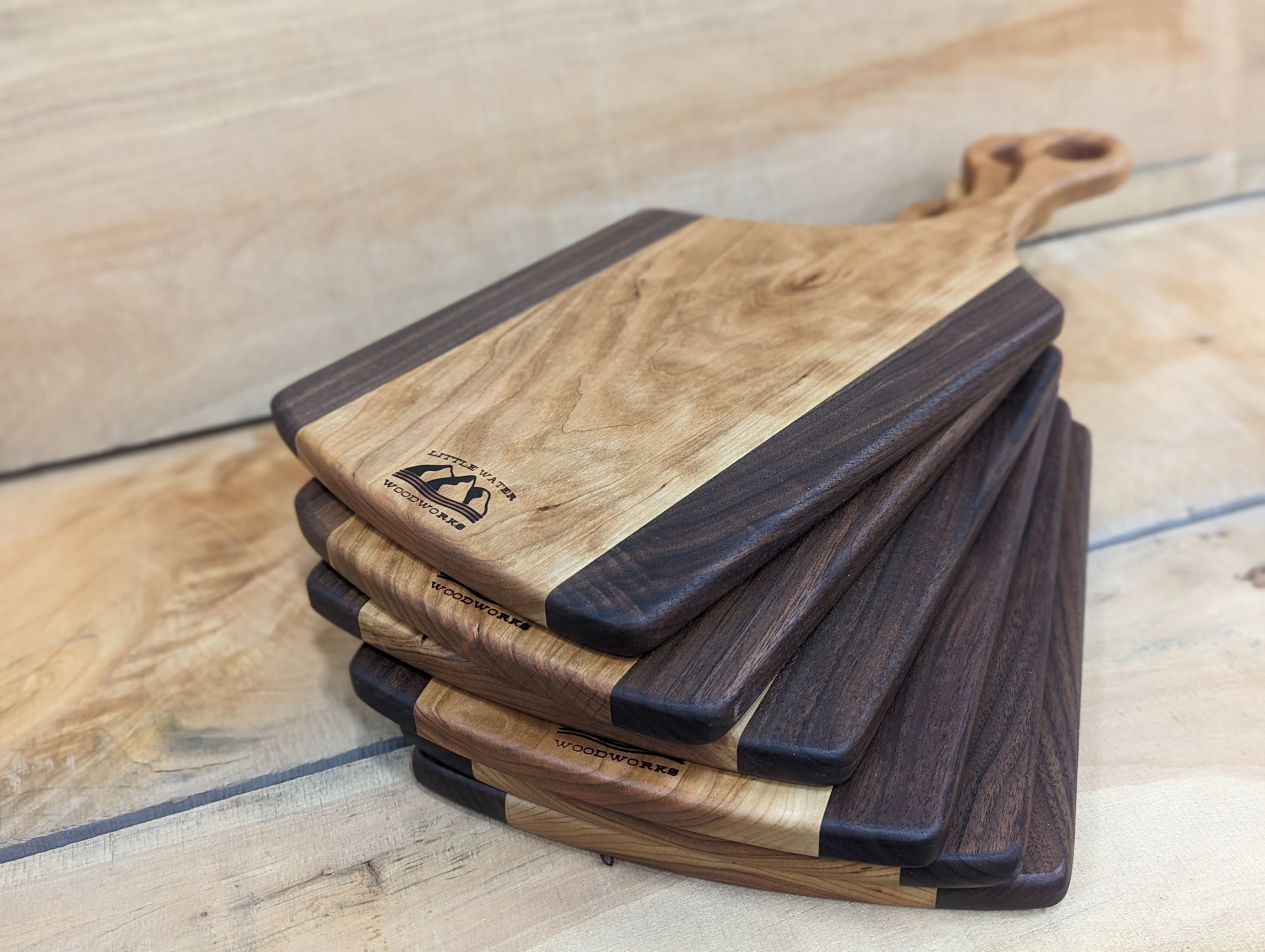 Cherry and Walnut Paddle Cutting Board