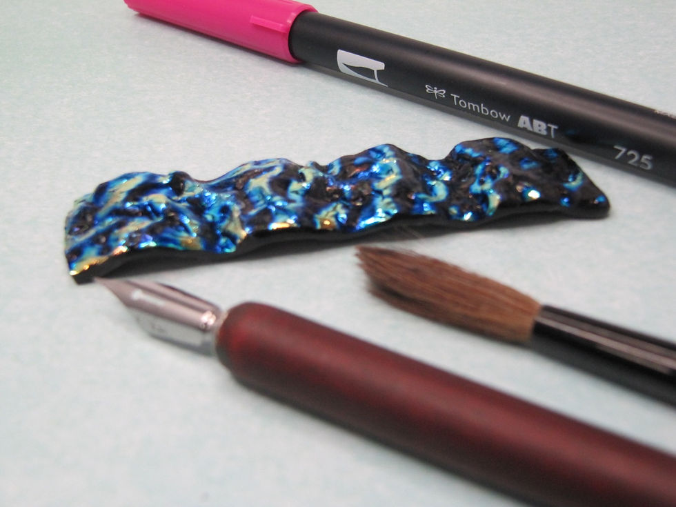 Thumbnail: Fused glass brush rest