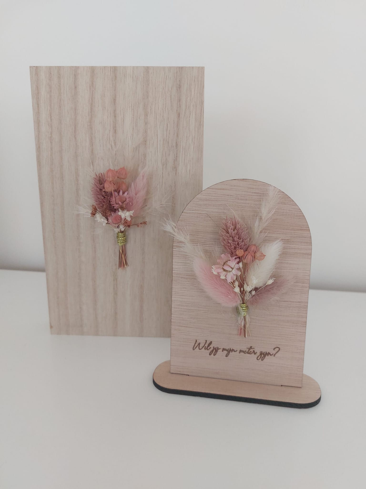 Houten doosje met kaartje