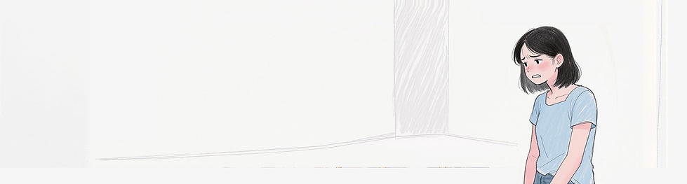 Anxious & Overwhelmed emotion. Anime girl, looking anxious.