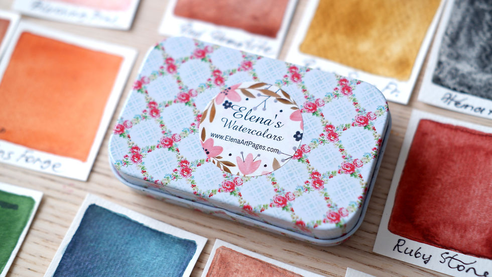 Thumbnail: 12 Pans of Watercolor Paints Colours  Single Pigment  No Binders  No Fillers  Activates Easily  Granulation