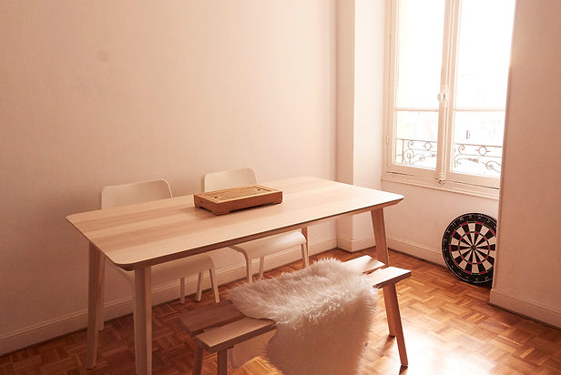 dining table, table design, wood table, cook n shoot B&B, decoration, living room, guest room, window view