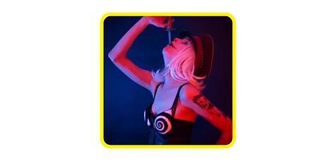 Miss St. Rock swallowing a sword