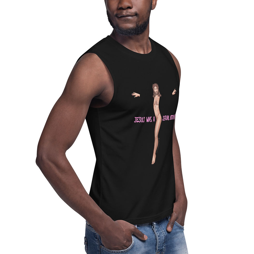 Thumbnail: Jesus Was A Sexual Being 2 Muscle Shirt - Dark