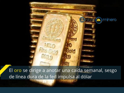 El oro se dirige a anotar una caída semanal, sesgo de línea dura de la fed impulsa al dólar