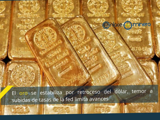 El oro se estabiliza por retroceso del dólar, temor a subidas de tasas de la fed limita avances