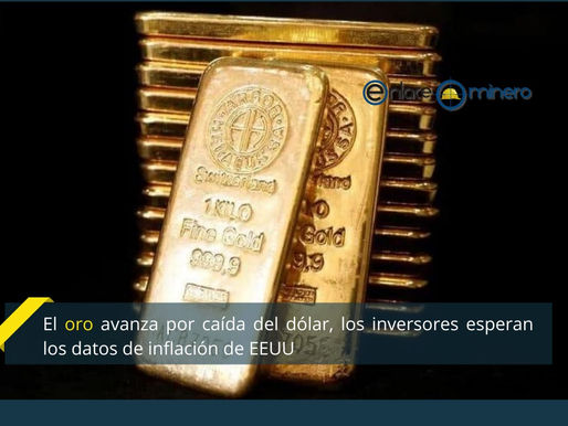 El oro avanza por caÃda del dólar, los inversores esperan los datos de inflación de EEUU