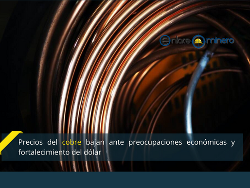 Precios del cobre bajan ante preocupaciones económicas y fortalecimiento del dólar