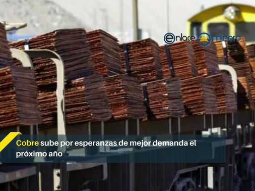 Cobre sube por esperanzas de mejor demanda el próximo año