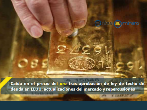 Caída en el precio del oro tras aprobación de ley de techo de deuda en EEUU