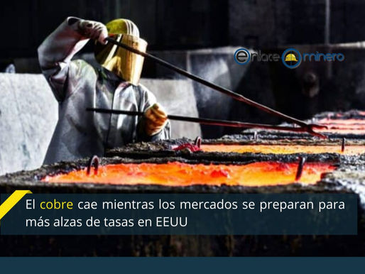 El cobre cae mientras los mercados se preparan para más alzas de tasas en EEUU