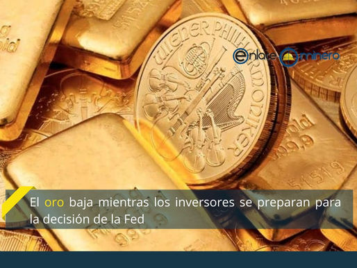 El oro baja mientras los inversores se preparan para la decisión de la Fed