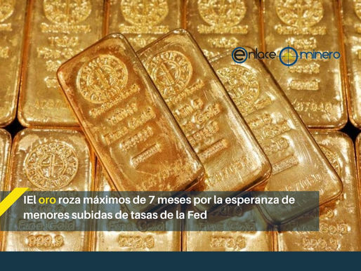 El oro roza máximos de 7 meses por la esperanza de menores subidas de tasas de la Fed