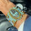 Thumbnail: Larimar hand stiched peyote bracelet