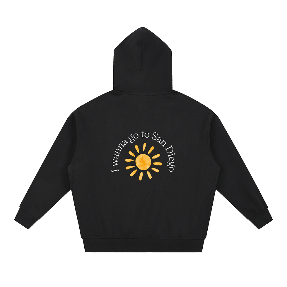 Thumbnail: "San diego" Essential Oversized Fleece Boxy Hoodie