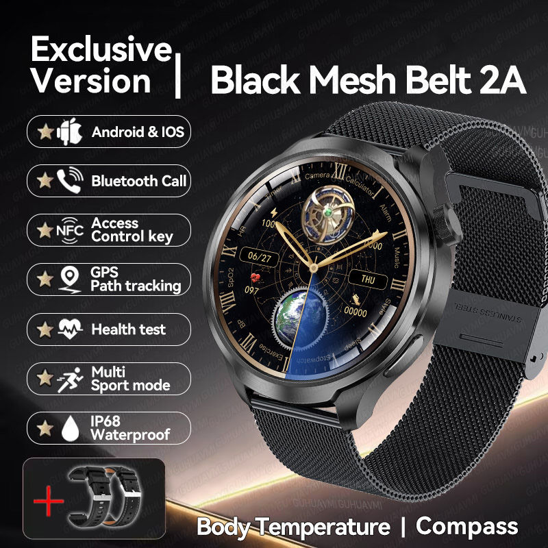 Thumbnail: NEW GPS Outdoor fitness NFC Smart Watch Men 1.85 Inch AMOLED Screen  Bluetooth C