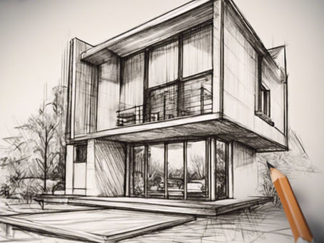 Sketch of a Modern Custom Home