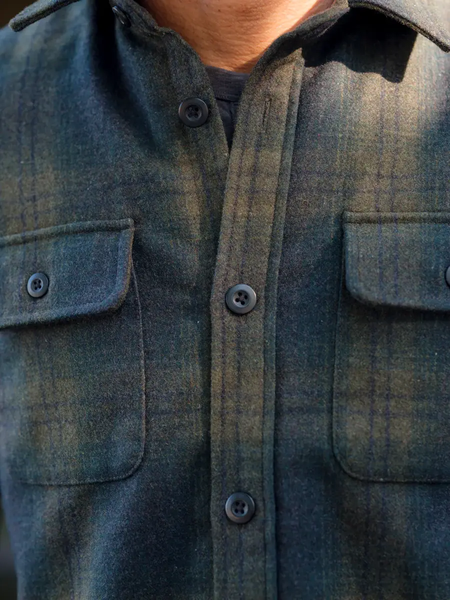 Thumbnail: Retro Wool Padded Shirt Jacket