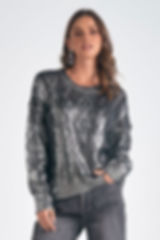 Metallic Cable Knit Sweater