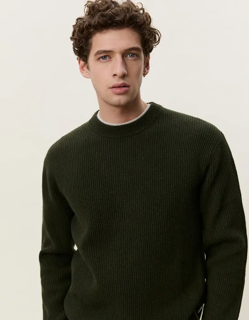 Thumbnail: Wool Rib Roundneck Knit