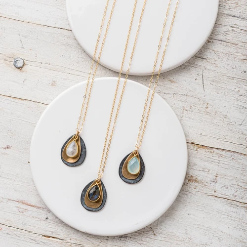 Mixed Metal Petal Necklace