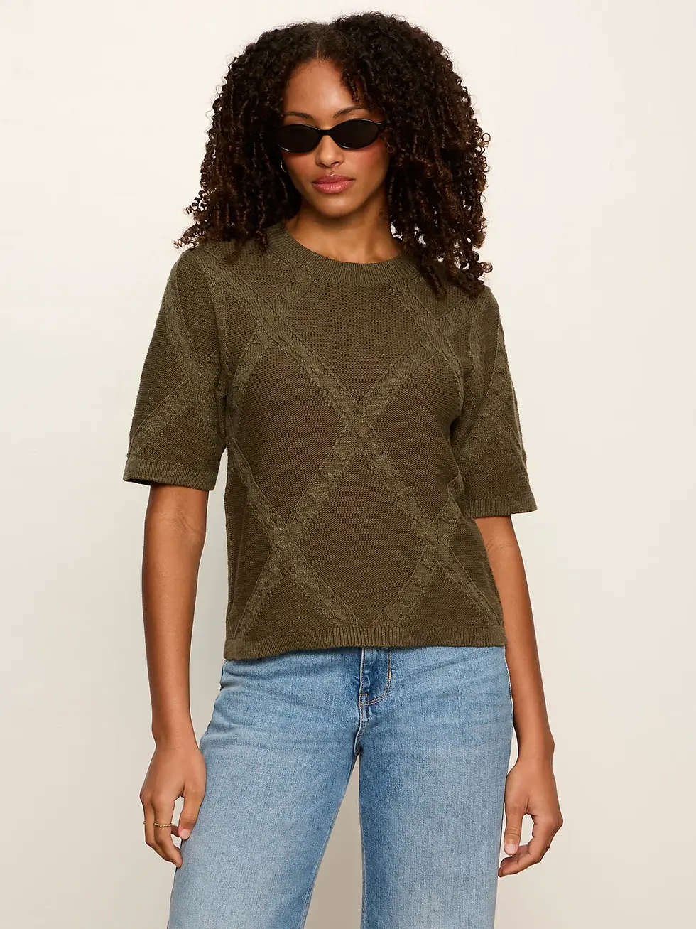 Thumbnail: Diamond Stitch Sweater Tee
