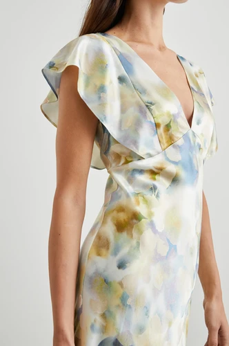 gillian midi dress Gillian Pearl Midi Dress 4 / Ivory Embellished Silk Faille