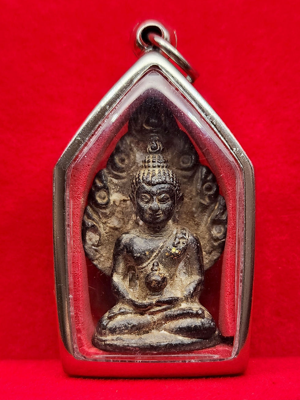 Thumbnail: Phra Kring Nak Prok. Dark Brass Material. Old, Beautiful and Rare piece.