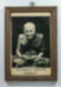 Thumbnail: Luang Pu Thuad Sitting on Wide Lotus Base . Back_Hand-Pressed Droplet Yantra.
