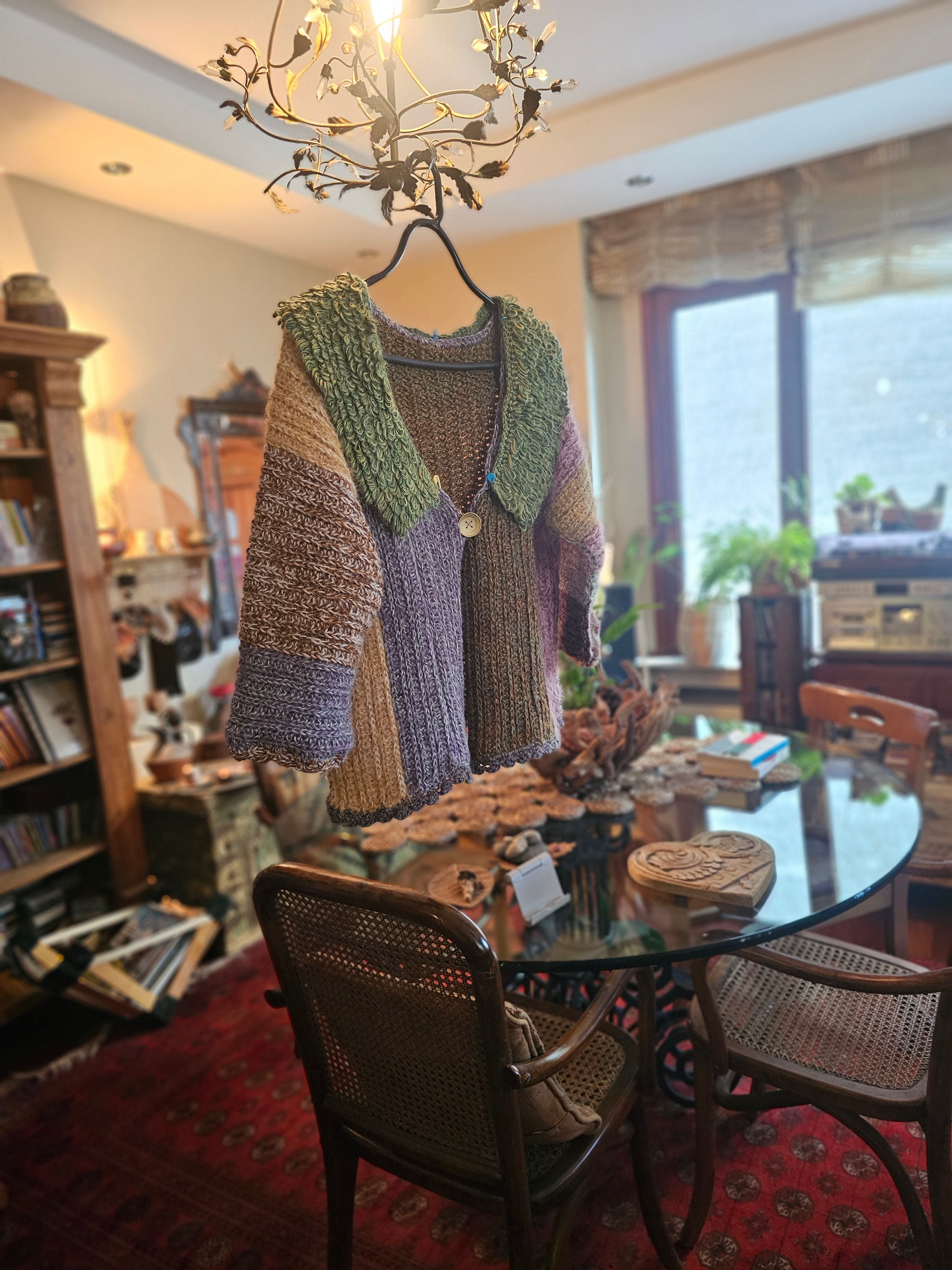 MORA — Hand Crocheted Wool Cardigan