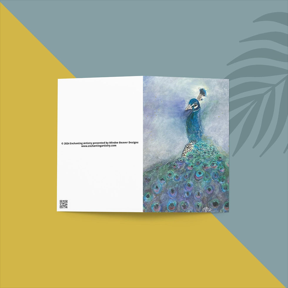 Thumbnail: "Watercolor Peacock" Greeting Card