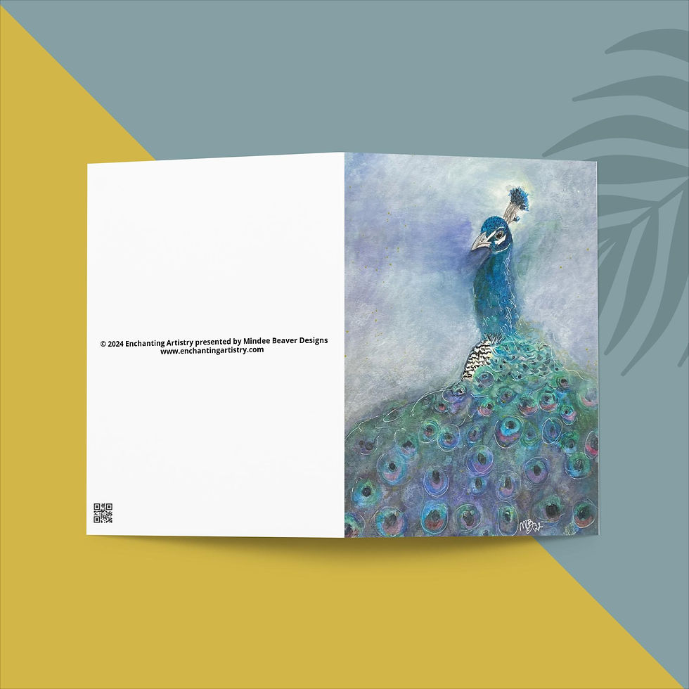 Thumbnail: "Watercolor Peacock" Greeting Card