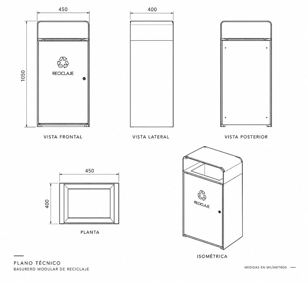Miniatura: Modulo simple basurero reciclaje “Lenga”