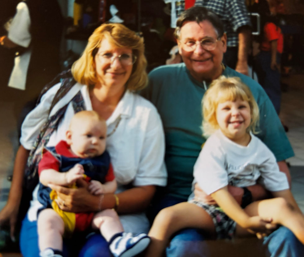Father, daughter and grandchildren