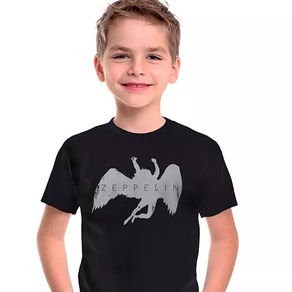 Camiseta Infantil Zeppelin Preto De R$ 54,90 por R$ 43,92