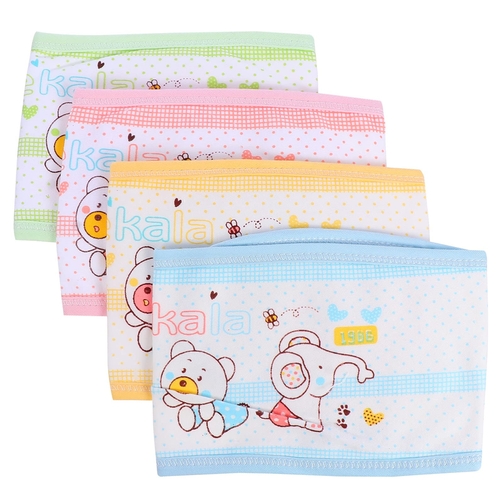 Artibetter Baby Belly Button Band 4pcs Baby Belly Bands Cartoon Cotton Umbilical