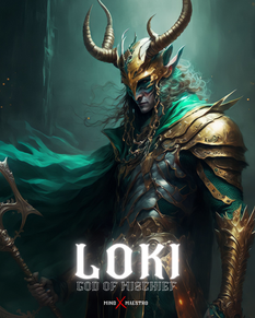 Loki Norse Mythology Artwork | Modern Viking Art Mind Maestro AI